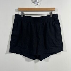 Old Navy Womens Linen Blend Waistband Shorts Large Beachy Lightweight Neutral